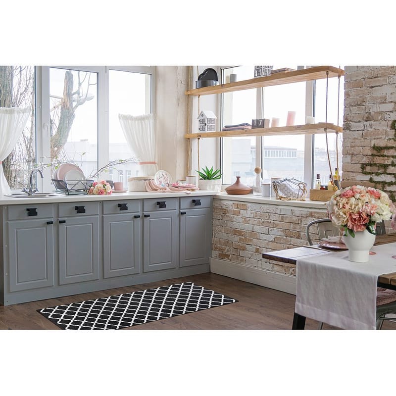 Muovimatto Hilma Wave - 70x300 cm, Musta - Kodintekstiilit & matot - Matto - Ulkomatto - Parvekematto & terassimatto