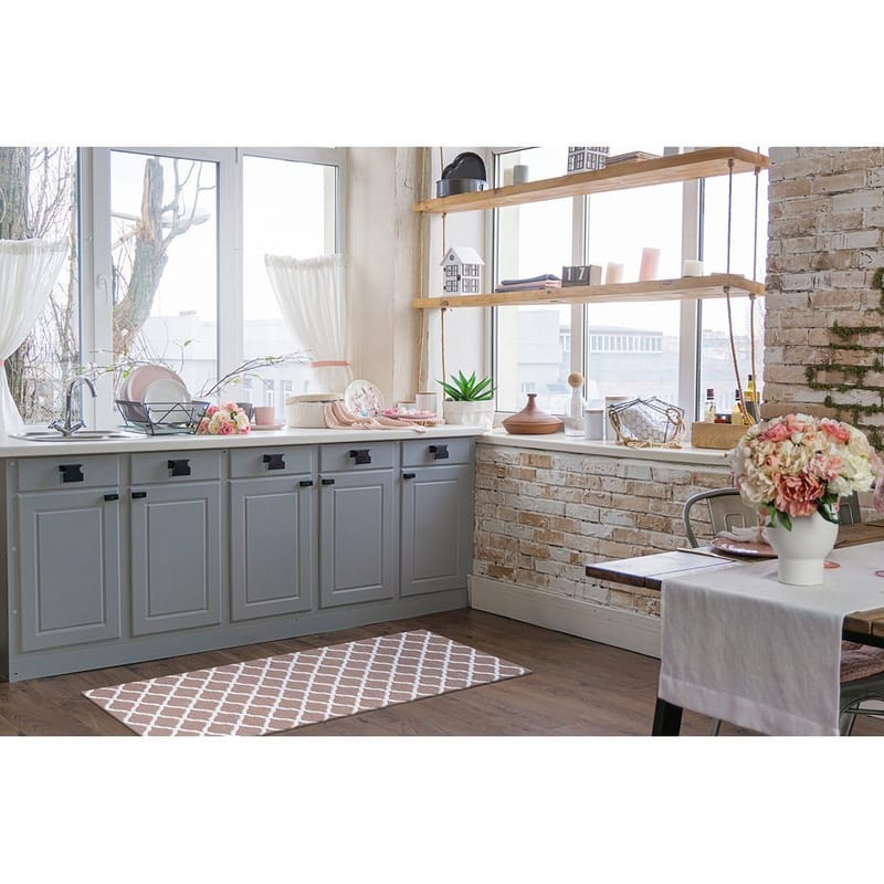 Muovimatto Hilma Wave - 70x300 cm, Vaaleanpunainen - Kodintekstiilit & matot - Matto - Ulkomatto - Parvekematto & terassimatto