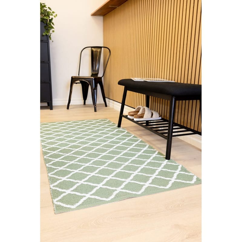 Muovimatto Hilma Wave - 70x300 cm, Vihreä - Kodintekstiilit & matot - Matto - Ulkomatto - Parvekematto & terassimatto