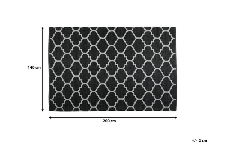 Matto Aladana 140x200 - Musta - Kodintekstiilit & matot - Matto - Ulkomatto - Muovimatto