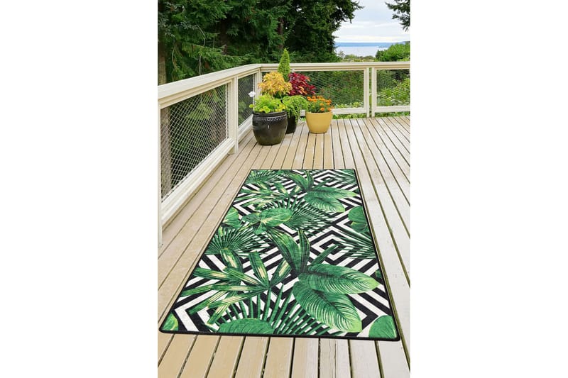 Käytävämatto Sermin 80x200 cm - Vihreä / Sametti - Kodintekstiilit & matot - Matto - Ulkomatto - Eteisen matto & kynnysmatto