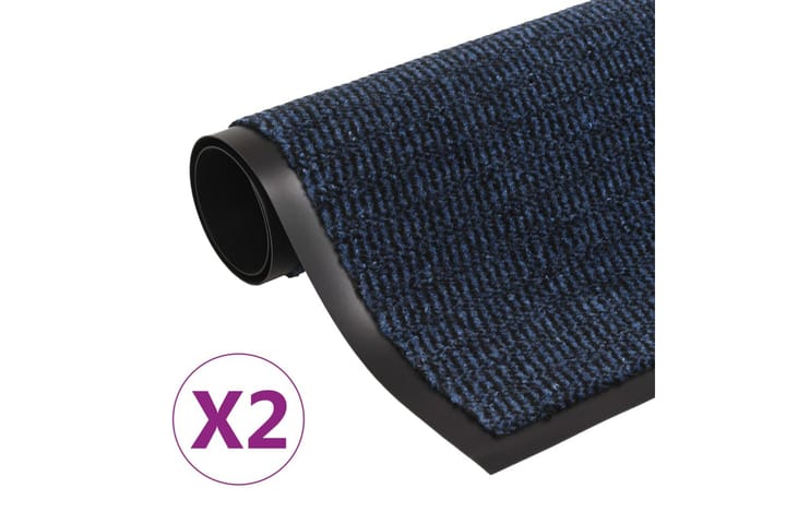 Kuramatot 2 kpl suorakulmainen nukkapinta 120x180 cm sininen - Eteisen matto & kynnysmatto