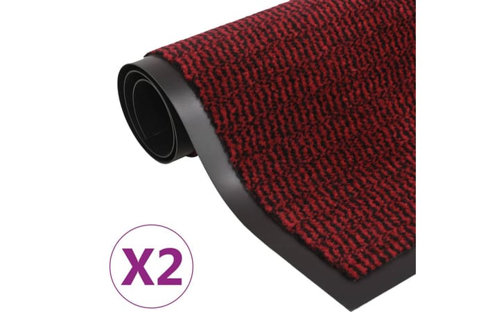Kuramatot 2 kpl suorakulmainen nukkapinta 120x180cm punainen - Eteisen matto & kynnysmatto