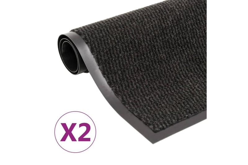 Kuramatot 2 kpl suorakulmainen nukkapinta 80x120 cm musta - Kodintekstiilit & matot - Matto - Ulkomatto - Eteisen matto & kynnysmatto