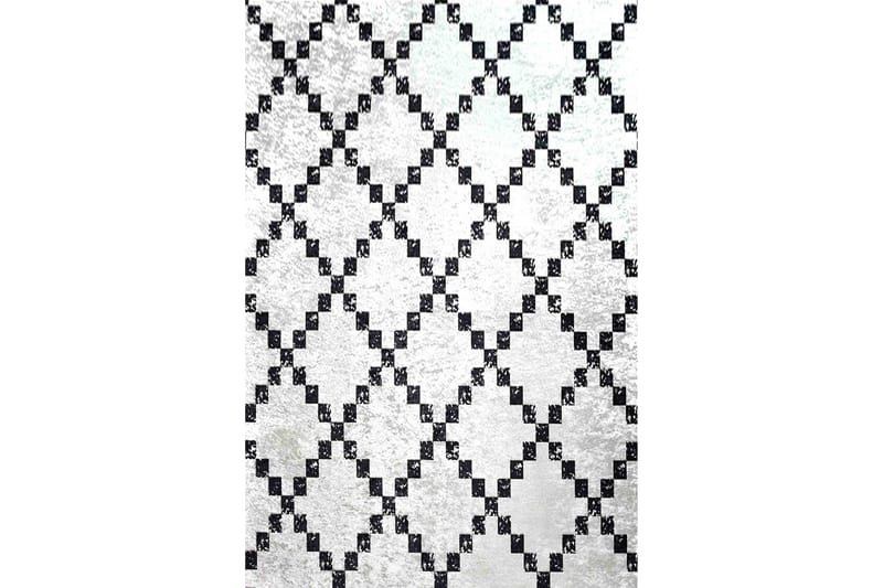 Matto Duglass 80x200 cm - Valkoinen/musta/sametti - Kodintekstiilit & matot - Matto - Ulkomatto - Eteisen matto & kynnysmatto