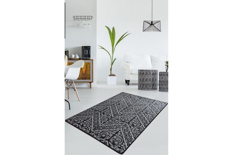 Matto Hemangie 60x140 cm - Musta / Sametti - Kodintekstiilit & matot - Matto - Ulkomatto - Eteisen matto & kynnysmatto