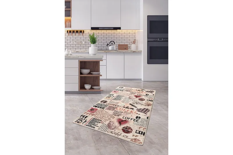 Matto Koffie 80x200 cm - Monivärinen / Sametti - Kodintekstiilit & matot - Matto - Ulkomatto - Eteisen matto & kynnysmatto