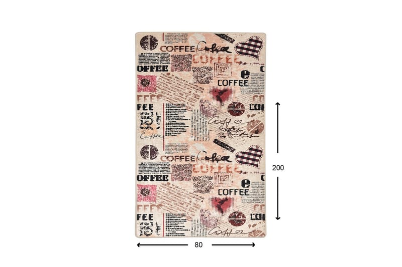 Matto Koffie 80x200 cm - Monivärinen / Sametti - Kodintekstiilit & matot - Matto - Ulkomatto - Eteisen matto & kynnysmatto