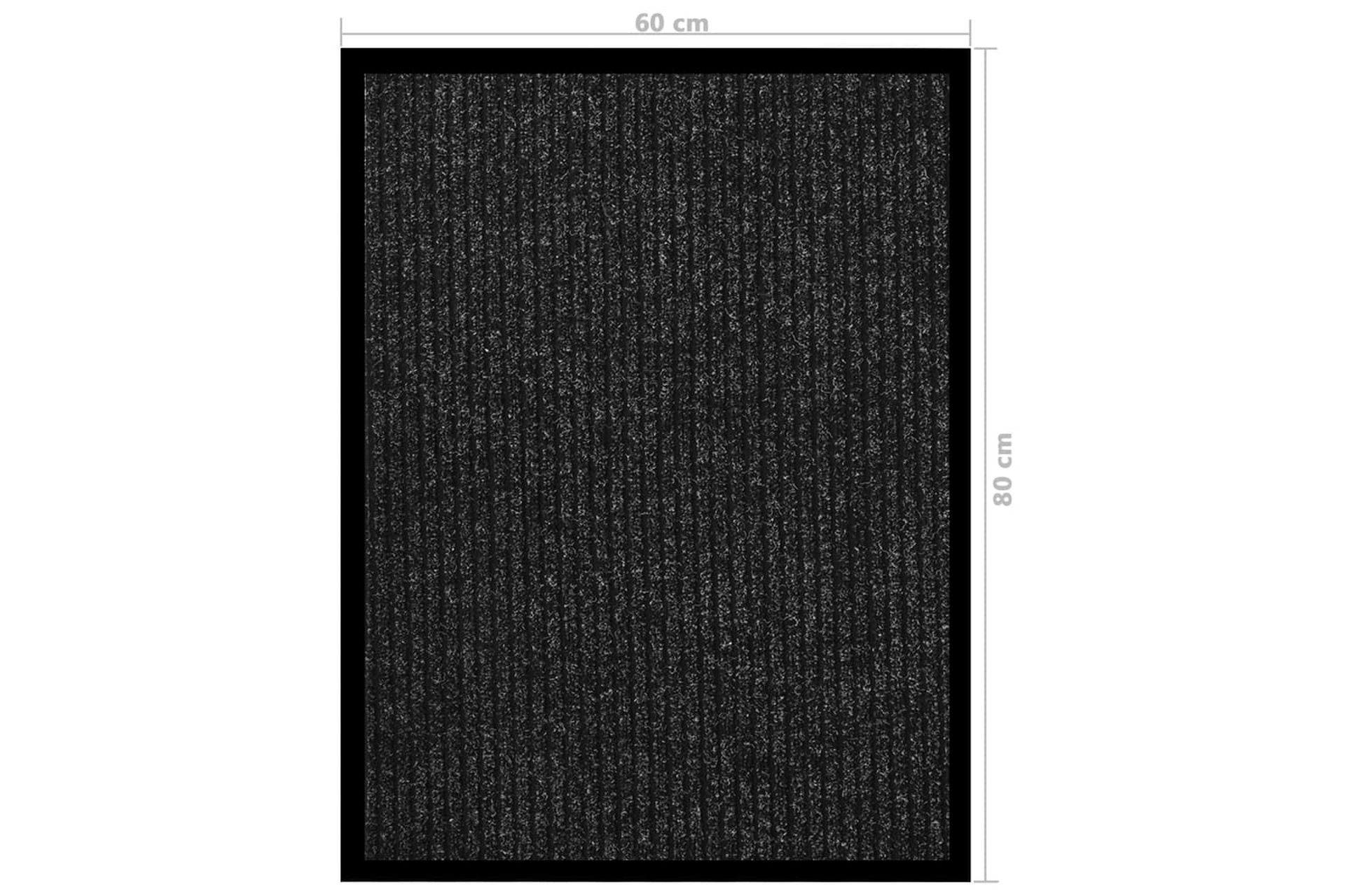 Ovimatto raidallinen antrasiitti 60x80 cm - Antrasiitti - Kodintekstiilit & matot - Matto - Ulkomatto - Eteisen matto & kynnysmatto