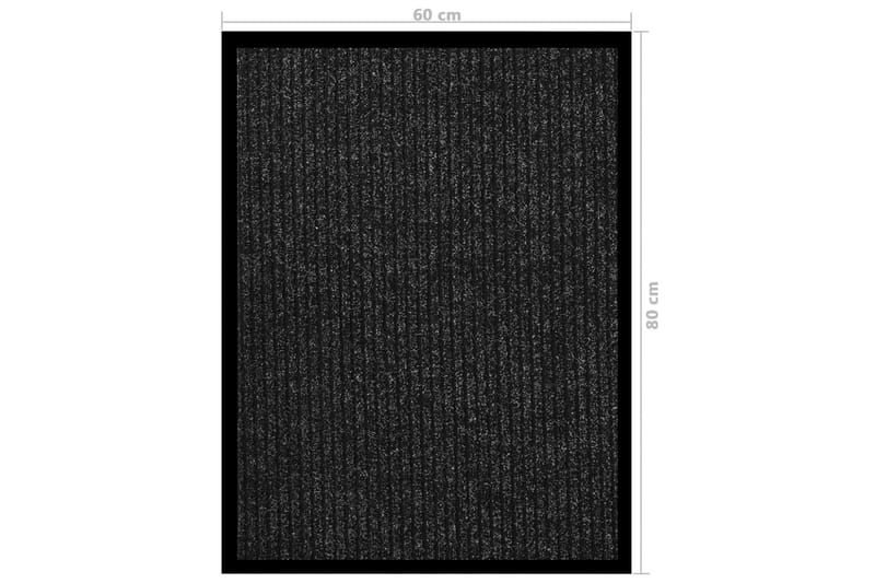 Ovimatto raidallinen antrasiitti 60x80 cm - Antrasiitti - Kodintekstiilit & matot - Matto - Ulkomatto - Eteisen matto & kynnysmatto