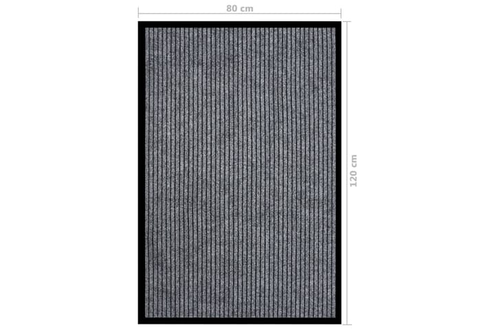 Ovimatto raidallinen harmaa 80x120 cm - Harmaa - Eteisen matto & kynnysmatto
