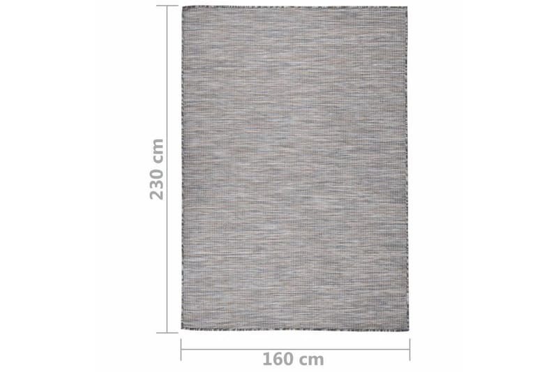 Ulkomatto Flatweave 160x230 cm ruskea ja musta - Musta - Kodintekstiilit & matot - Matto - Ulkomatto
