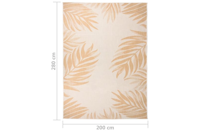 Ulkomatto Flatweave 200x280 cm lehtikuvio - Keltainen - Kodintekstiilit & matot - Matto - Ulkomatto