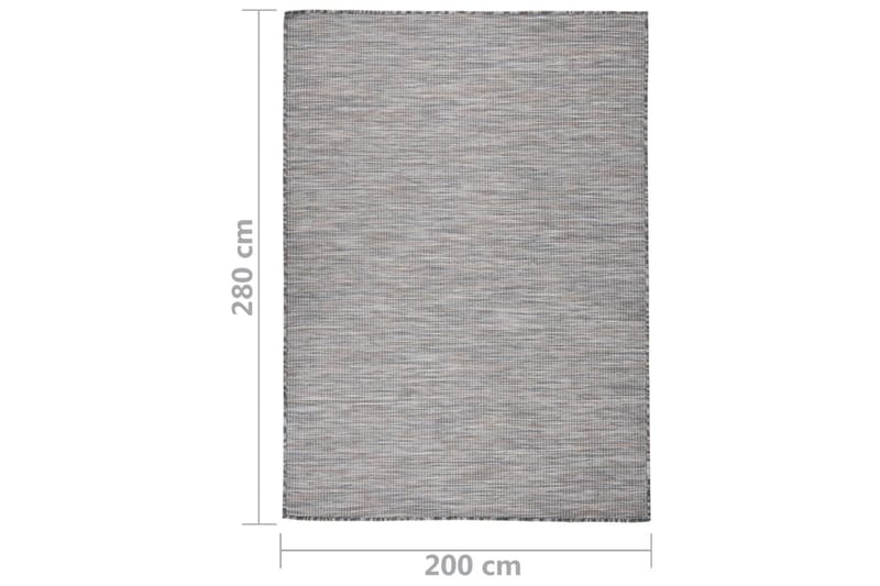 Ulkomatto Flatweave 200x280 cm ruskea ja musta - Musta - Kodintekstiilit & matot - Matto - Ulkomatto