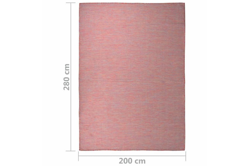 Ulkomatto Flatweave 200x280 cm punainen - Punainen - Ulkomatto