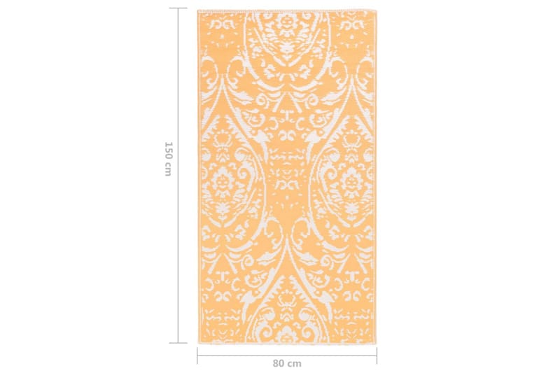 Ulkomatto oranssi ja valkoinen 80x150 cm PP - Kodintekstiilit & matot - Matto - Ulkomatto