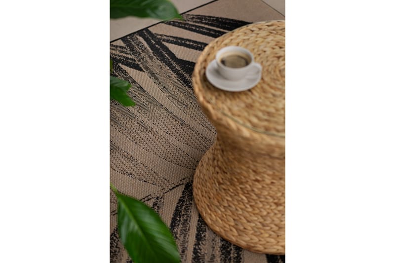 Ulkomatto Panama Leaf 200x290 cm Musta - Musta - Kodintekstiilit & matot - Matto - Ulkomatto