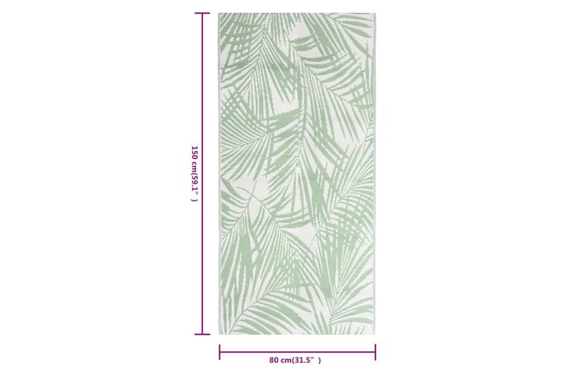 Ulkomatto vihreä 80x150 cm PP - Vihreä - Kodintekstiilit & matot - Matto - Ulkomatto