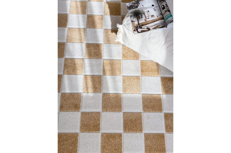 Wiltonmatto Hawaii Chess 200x200 cm, Keltainen - 200x200 cm, Keltainen - Kodintekstiilit & matot - Matto - Ulkomatto