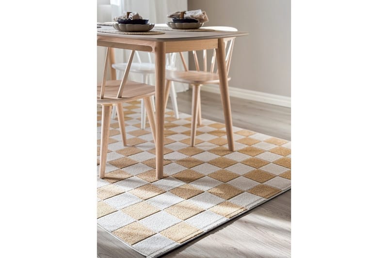Wiltonmatto Hawaii Chess 280x280 cm, Keltainen - 280x280 cm, Keltainen - Kodintekstiilit & matot - Matto - Ulkomatto