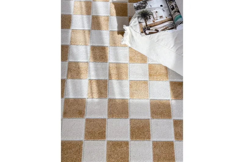 Wiltonmatto Hawaii Chess 280x280 cm, Keltainen - 280x280 cm, Keltainen - Kodintekstiilit & matot - Matto - Ulkomatto
