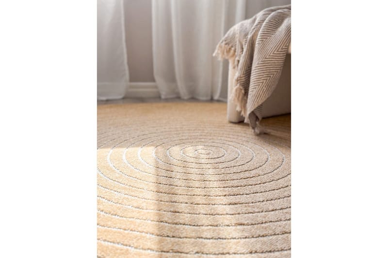 Wiltonmatto Hawaii Ympyrä 200x200 cm, Keltainen - 200x200 cm, Keltainen - Kodintekstiilit & matot - Matto - Pyöreät matot