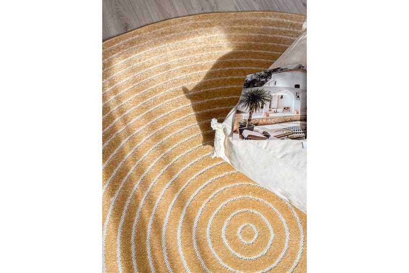 Wiltonmatto Hawaii Ympyrä 280x280 cm, Keltainen - 280x280 cm, Keltainen - Kodintekstiilit & matot - Matto - Pyöreät matot