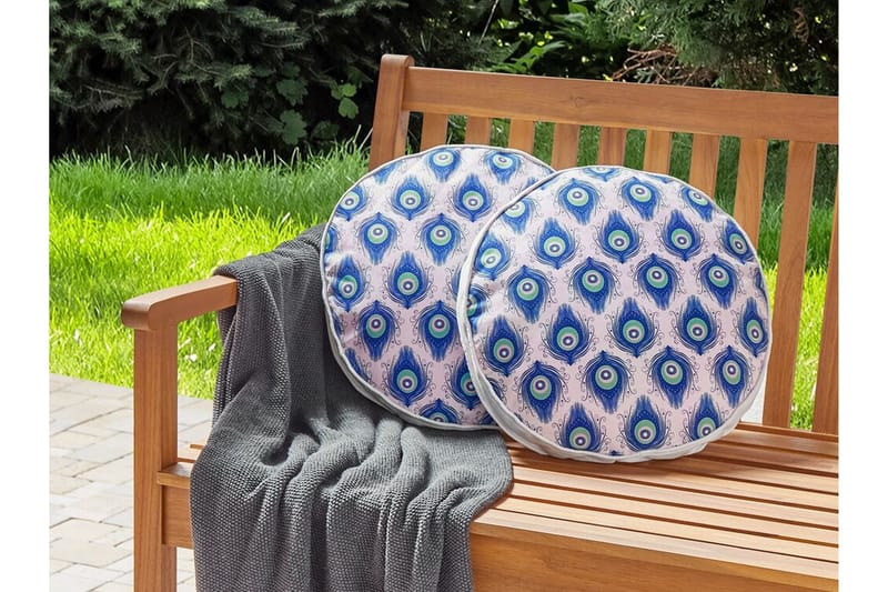 Didsbury Ulkotyyny 40 cm Pyöreä - Sininen/Vaaleanpunainen - Kodintekstiilit & matot - Tyyny & torkkupeitto - Ulkotyyny