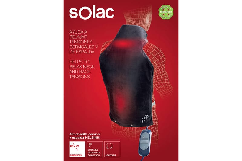 Ergonominen lämpötyyny Solac Helsinki Niska & Alaselkä - Musta - Kodintekstiilit & matot - Tyyny & torkkupeitto - Erikoistyynyt - Kauratyyny & lämpötyyny