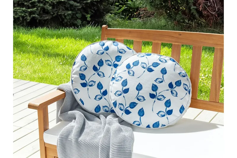 Fasano Ulkotyyny 40 cm Pyöreä - Valkoinen/Sininen - Huonekalut - Pöytä & ruokailuryhmä - Sohvapöytä