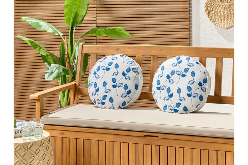 Fasano Ulkotyyny 40 cm Pyöreä - Valkoinen/Sininen - Huonekalut - Pöytä & ruokailuryhmä - Sohvapöytä
