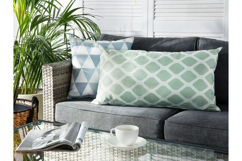 Flojen Ulkotyyny 42x60 cm - Vihreä/Valkoinen - Kodintekstiilit & matot - Tyyny & torkkupeitto - Ulkotyyny