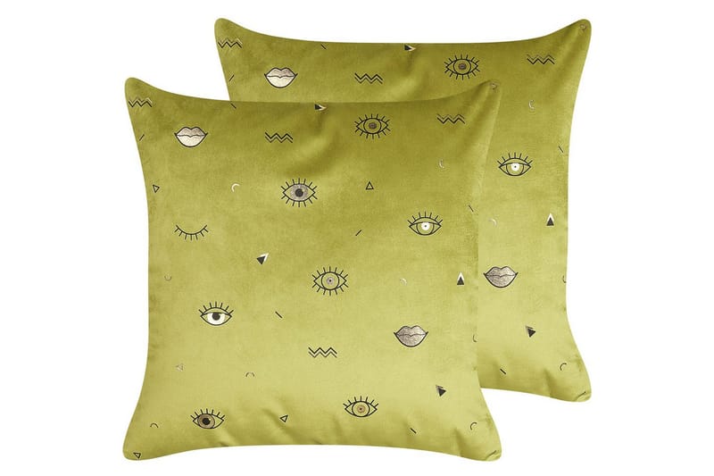 Koristetyynyt Aeonium sarja 2 kpl Vihreä/Musta, Vihreä/Musta