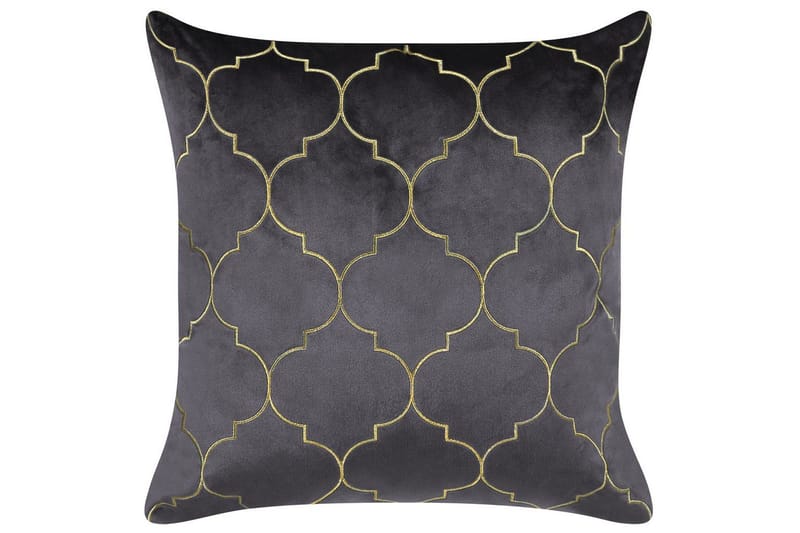 Koristetyynyt Alyssum sarja 2 Harmaa/kulta, Sametti - Harmaa/kulta, Sametti - Kodintekstiilit & matot - Tyyny & torkkupeitto - Ulkotyyny