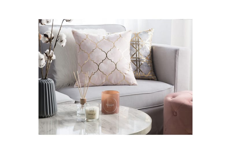 Koristetyynyt Alyssum sarja 2 Vaaleanpunainen/kulta, Polyesteri - Vaaleanpunainen/kulta, Polyesteri - Kodintekstiilit & matot - Tyyny & torkkupeitto - Ulkotyyny