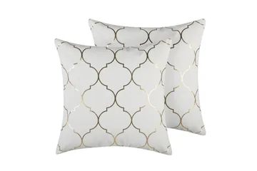 Koristetyynyt Alyssum sarja 2 Valkoinen/kulta, Puuvilla