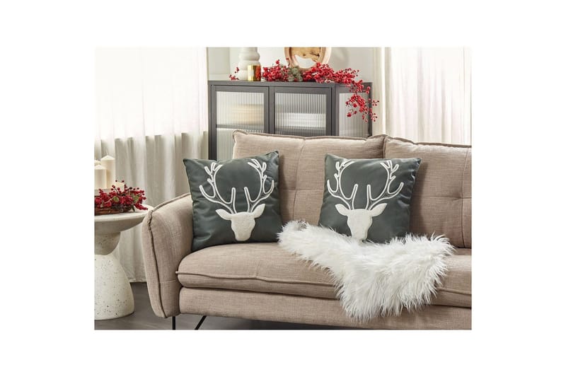 Koristetyynyt Bicocca, setti 2 Vihreä/Valkoinen - Vihreä/Valkoinen - Kodintekstiilit & matot - Tyyny & torkkupeitto - Ulkotyyny