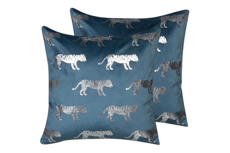 Koristetyynyt Bluebell sarja 2 kpl Sininen/Hopea, Sininen/Hopea