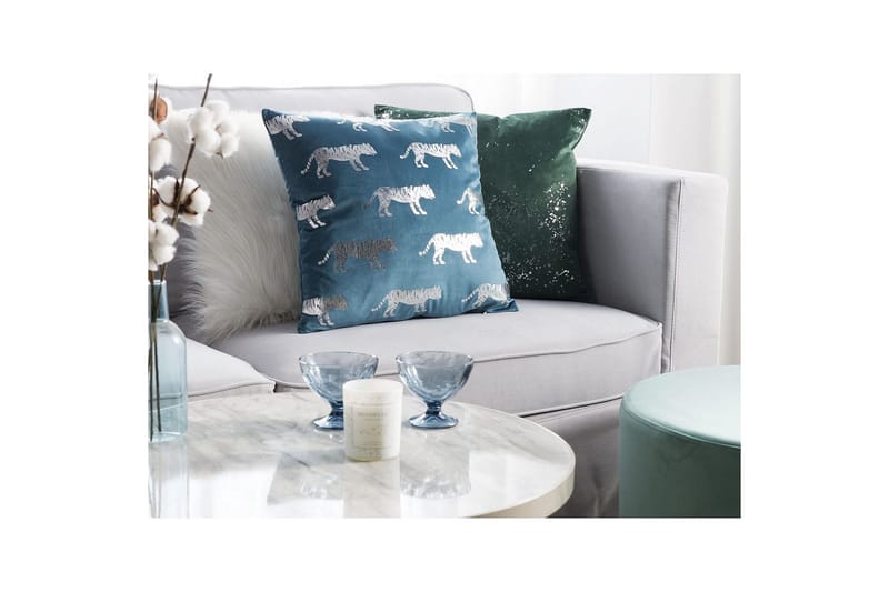 Koristetyynyt Bluebell sarja 2 kpl Sininen/Hopea - Sininen/Hopea - Kodintekstiilit & matot - Tyyny & torkkupeitto - Ulkotyyny