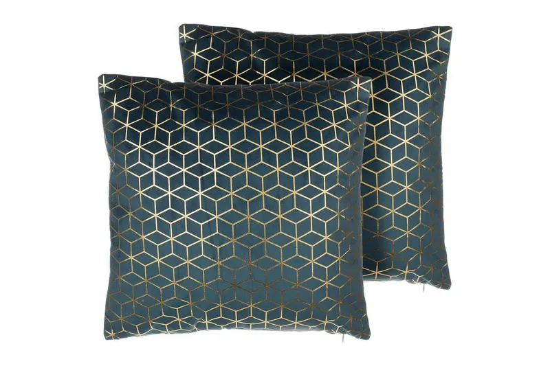 Koristetyynyt Celosia, 2 kpl Sininen/kulta, Sininen/kulta