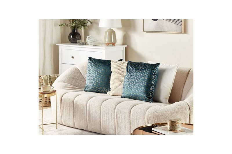 Koristetyynyt Celosia, 2 kpl Sininen/kulta - Sininen/kulta - Kodintekstiilit & matot - Tyyny & torkkupeitto - Ulkotyyny