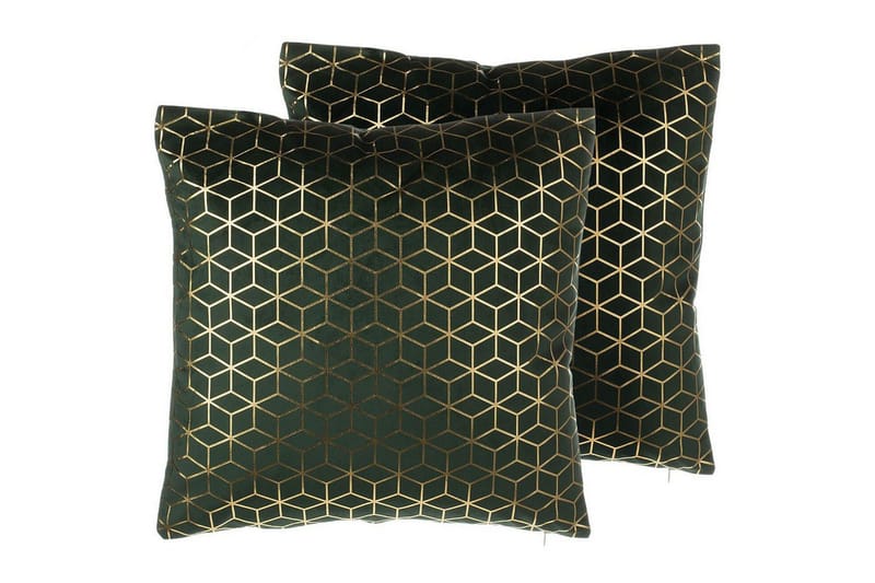 Koristetyynyt Celosia, 2 kpl Vihreä/Kulta - Vihreä/Kulta - Kodintekstiilit & matot - Tyyny & torkkupeitto - Ulkotyyny