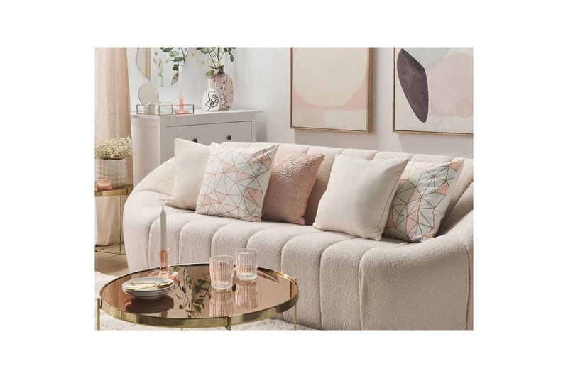 Koristetyynyt Clarkia setti 2 Valkoinen/kulta/vaaleanpunainen - Valkoinen/kulta/vaaleanpunainen - Kodintekstiilit & matot - Tyyny & torkkupeitto - Ulkotyyny