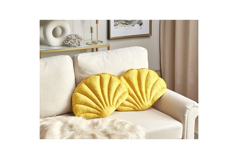 Koristetyynyt Consolida 2 kpl setti Keltainen - Keltainen - Kodintekstiilit & matot - Tyyny & torkkupeitto - Ulkotyyny
