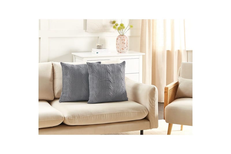 Koristetyynyt Constylis 2 kpl setti Harmaa - Harmaa - Kodintekstiilit & matot - Tyyny & torkkupeitto - Ulkotyyny