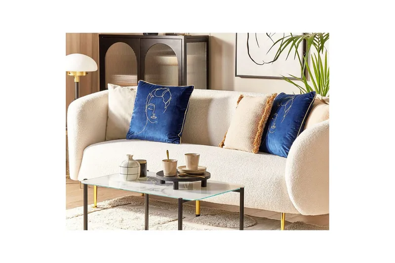 Koristetyynyt Crocus-setti, 2 kpl Sininen/kulta - Sininen/kulta - Kodintekstiilit & matot - Tyyny & torkkupeitto - Ulkotyyny