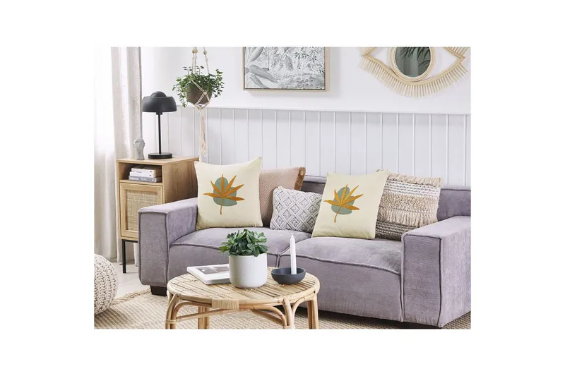 Koristetyynyt Davallia 2 kappaletta Beige/Sininen/Oranssi - Beige/Sininen/Oranssi - Kodintekstiilit & matot - Tyyny & torkkupeitto - Ulkotyyny