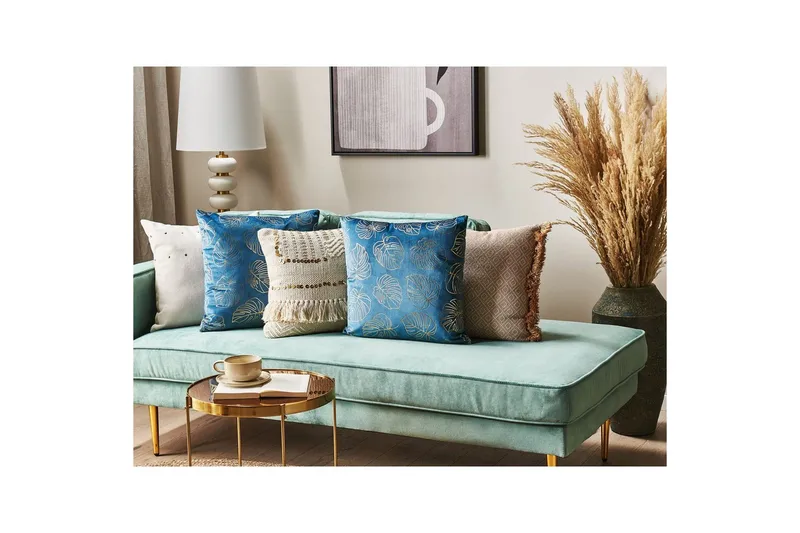 Koristetyynyt Deliciosa setti 2 Sininen/kulta - Sininen/kulta - Kodintekstiilit & matot - Tyyny & torkkupeitto - Koristetyynyt