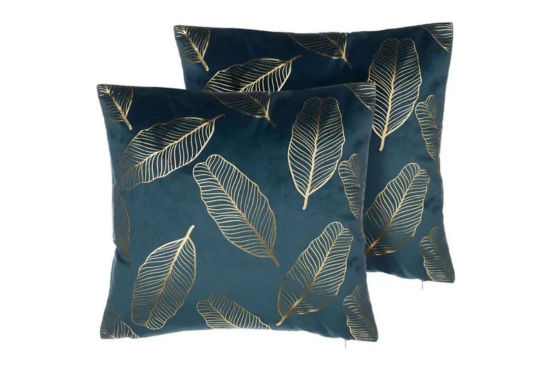Koristetyynyt Freesia 2 setti Sininen/kulta - Sininen/kulta - Kodintekstiilit & matot - Tyyny & torkkupeitto - Ulkotyyny