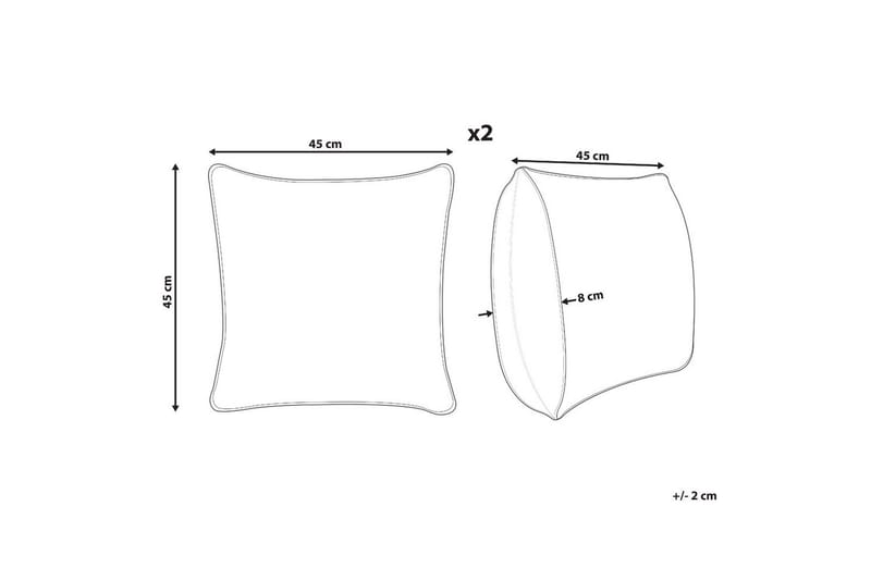 Koristetyynyt Gazania (2 kappaletta) Harmaa/valkoinen, Neliö - Harmaa/valkoinen, Neliö - Kodintekstiilit & matot - Tyyny & torkkupeitto - Ulkotyyny